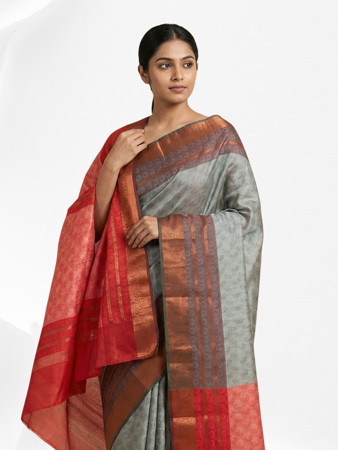Light Pastel Green Colour 3D Art Silk Saree