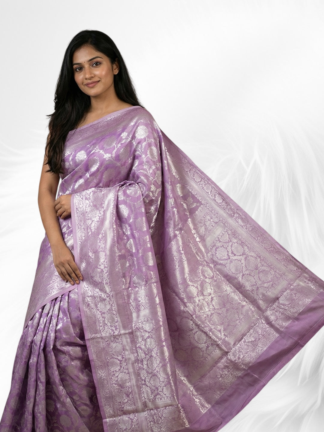 Light Purple Colur Soft Tissue Saree