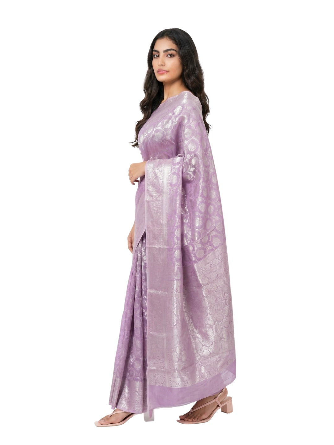 Light Purple Colur Soft Tissue Saree