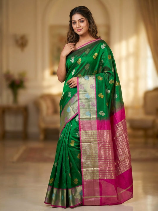 Lightweight Cotton Pattu Saree with Royal Appeal
