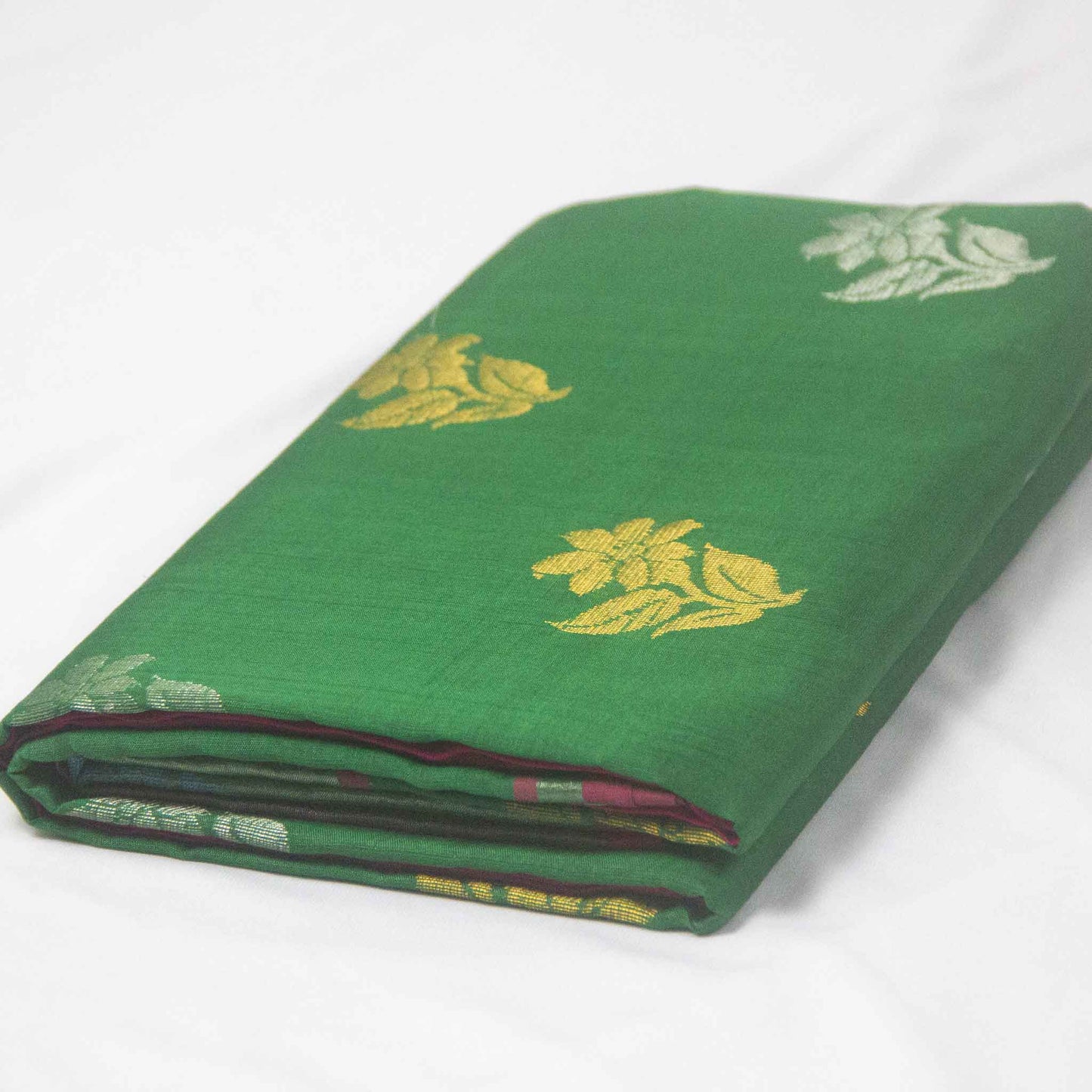 Venkatagiri Green & Pink Cotton Pattu Saree