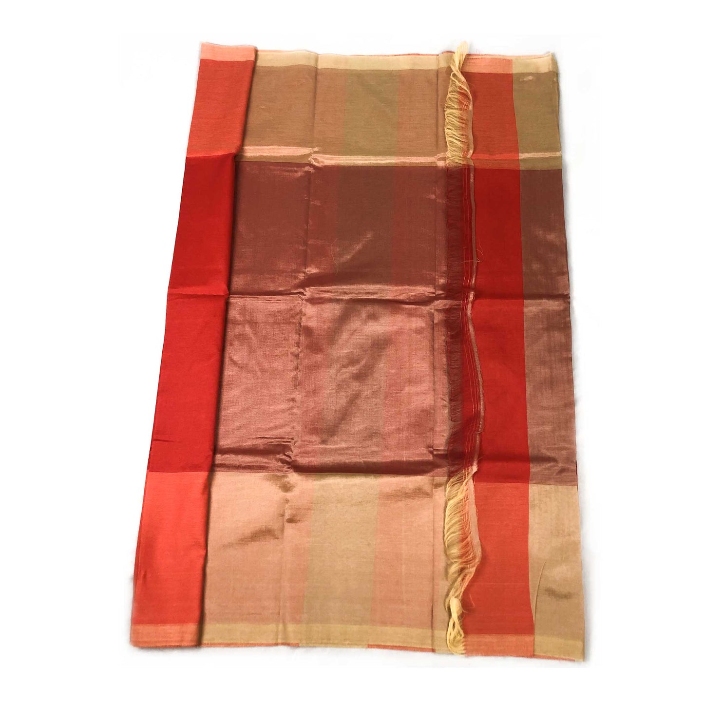 Mangalagiri Orange Semi Pattu Saree