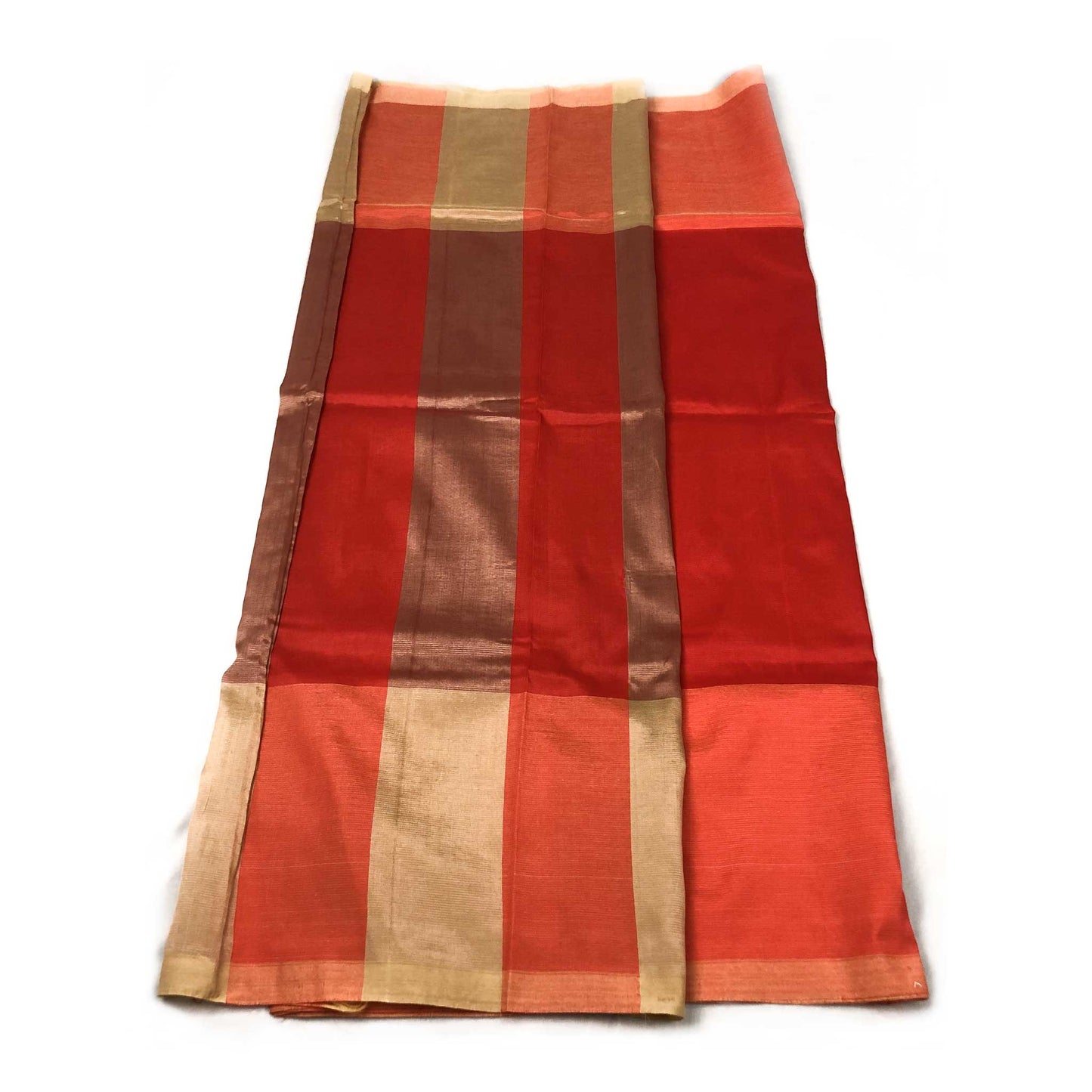 Mangalagiri Orange Semi Pattu Saree